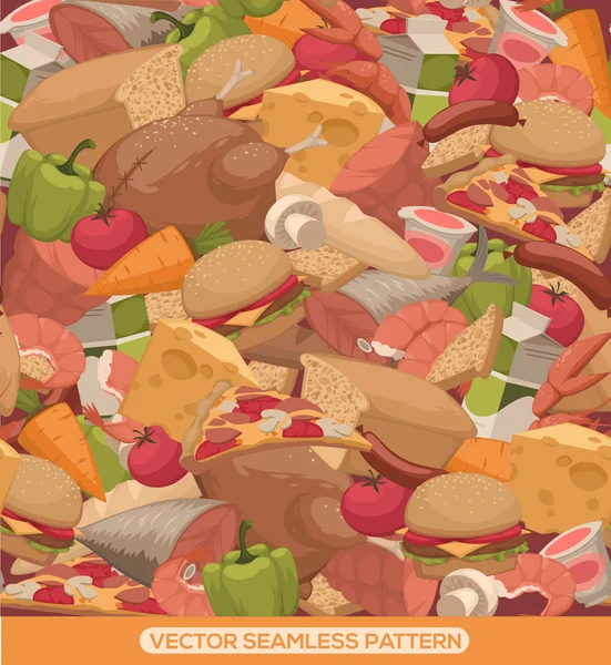 Food Pattern Vector Illustration — Stock Vector