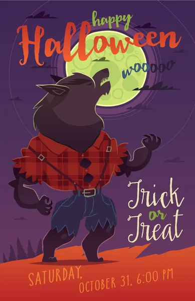 Buon Halloween Card Sfondo Poster Illustrazione Vettoriale — Vettoriale Stock
