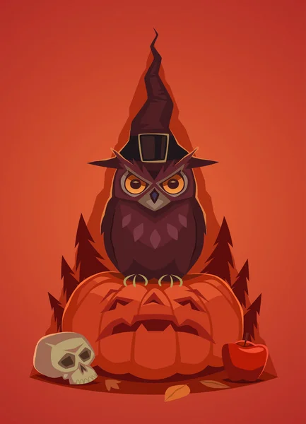 Fröhliche Halloween Karte Hintergrund Plakat Vektorillustration — Stockvektor