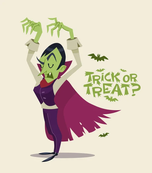 Vampiro Halloween Caráter Vetorial — Vetor de Stock