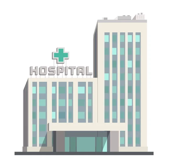 Icono Del Edificio Del Hospital Ciudad Sobre Fondo Blanco Objeto — Vector de stock