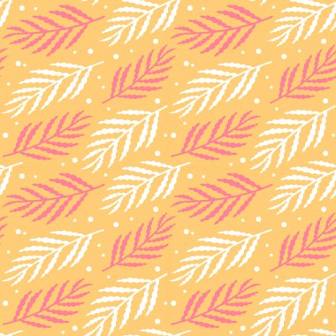 yaprakları ile çiçek seamless modeli. vektör çizim.