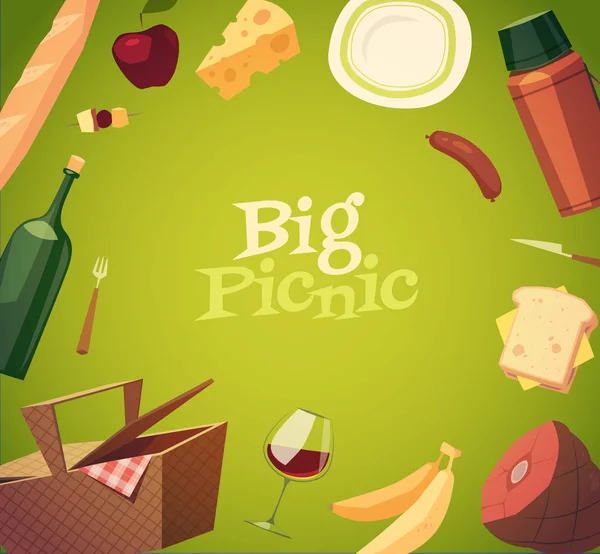 Fondo Picnic Ilustración Vectorial — Vector de stock