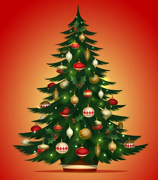 Weihnachtsbaum Und Schnee Plakat Banner Vektor Illustration — Stockvektor