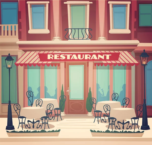 Restaurant Facade Vector Illustration — Stock Vector