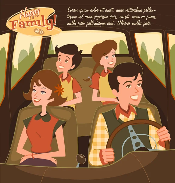 Retro aile illüstrasyon vektör