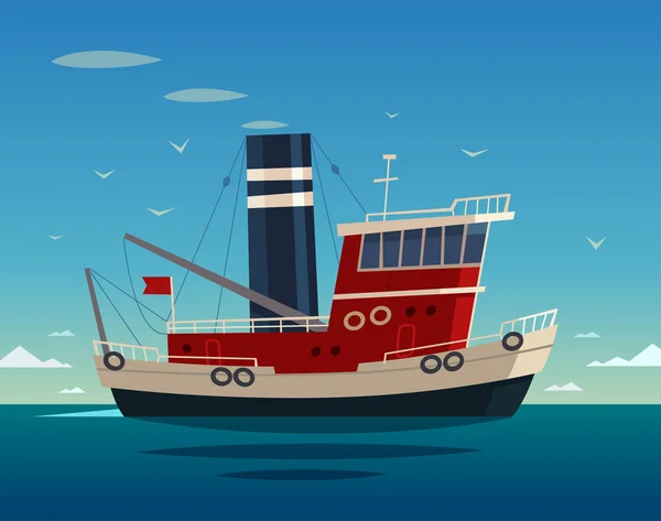 海のタグボート ベクトル図 — ストックベクタ