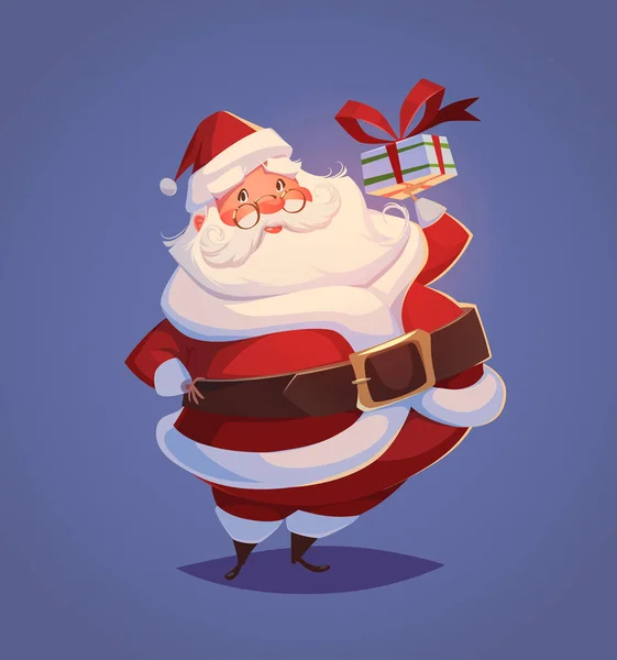 Santa Graciosa Tarjeta Felicitación Navidad Fondo Cartel Ilustración Vector — Vector de stock