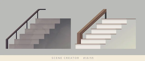Treppe Isolierte Vektorobjekte Szenenbild — Stockvektor