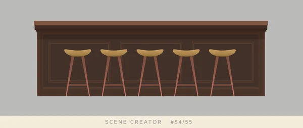 Sillas Bar Objetos Aislados Creador Escena Interior Conjunto — Archivo Imágenes Vectoriales