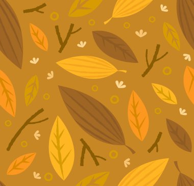 Yapraklı kusursuz desen. vektör illüstrasyonu