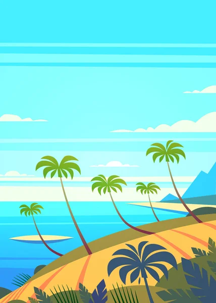 Тропічний Пейзаж Векторна Ілюстрація — стоковий вектор