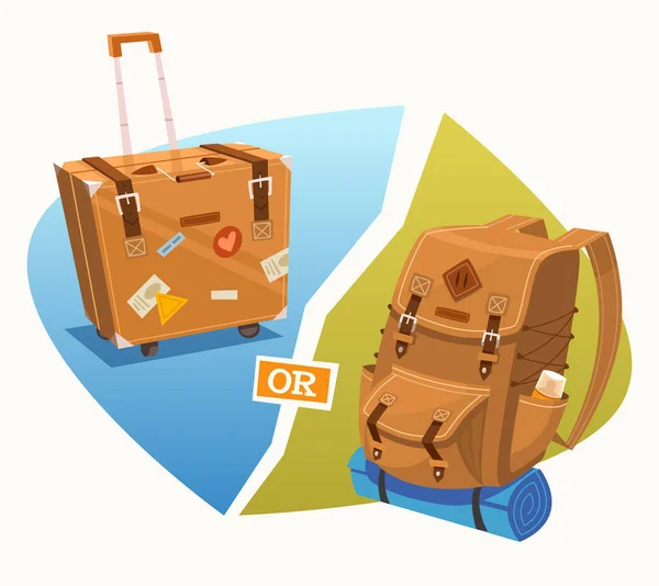 Luggage Backpack Vector Illustration — Stock Vector