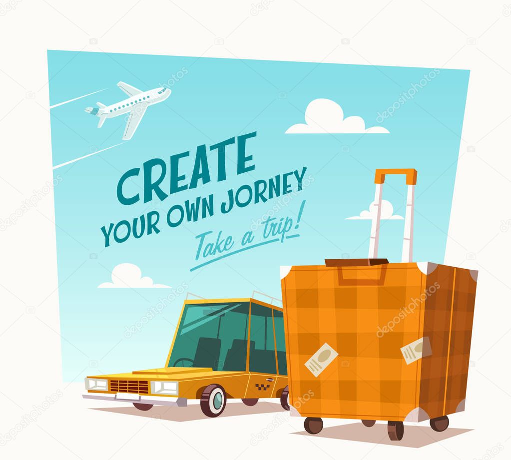Create your own journey. Vector illustration.