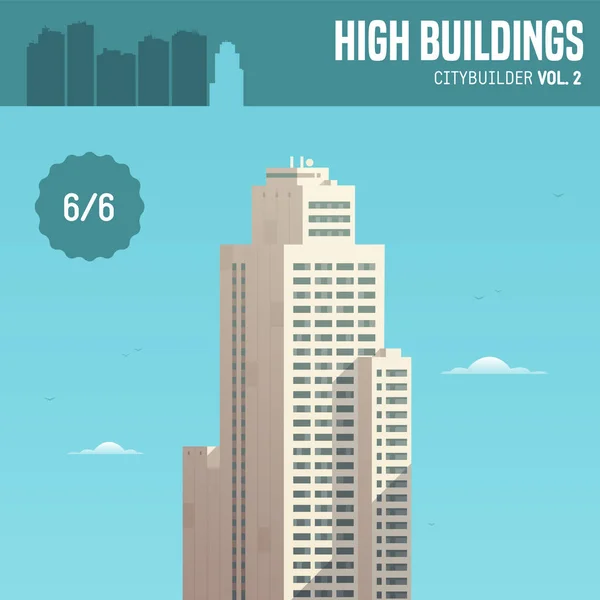 Constructor Ciudades Vectoriales Edificio Alto — Vector de stock