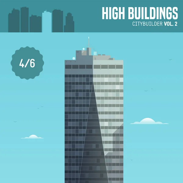 Constructor Ciudades Vectoriales Edificio Alto — Vector de stock