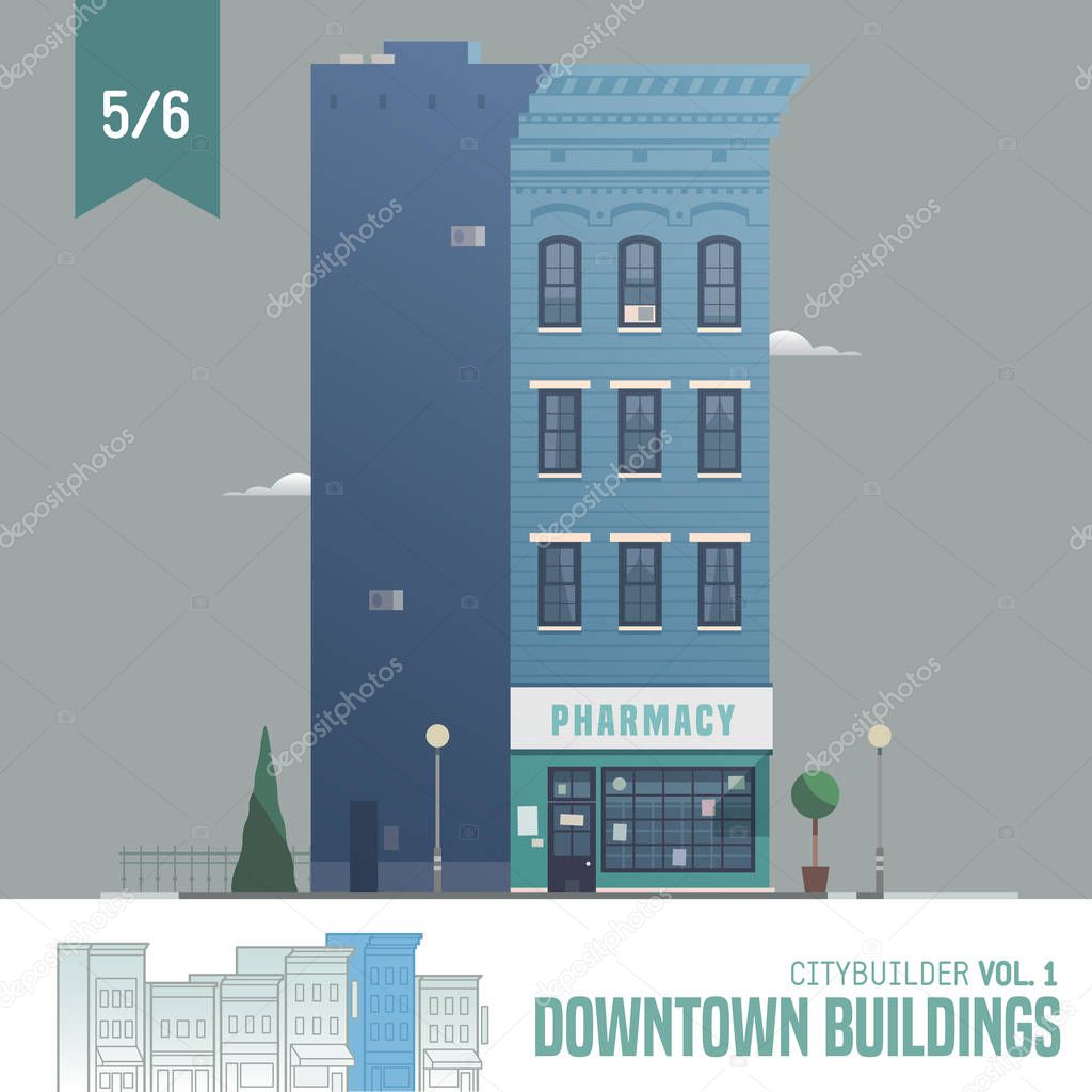 Vector city , Downtown building