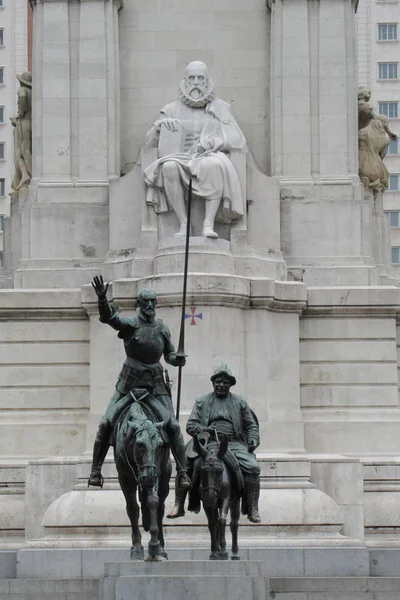 Spain Madrid Monument Miguel Cervantes — Stockfoto