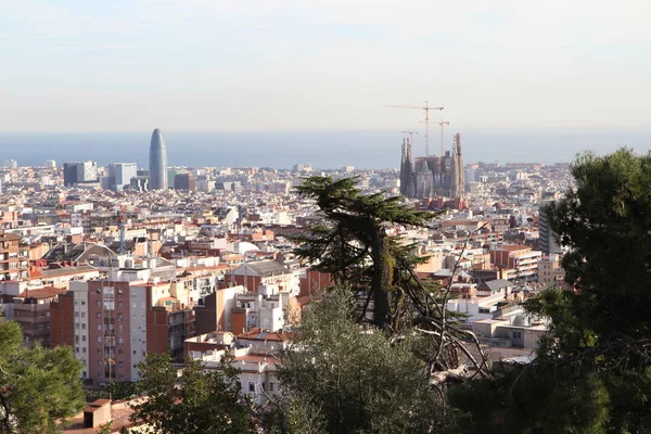 España Barcelona Panorama Ciudad — Foto de Stock