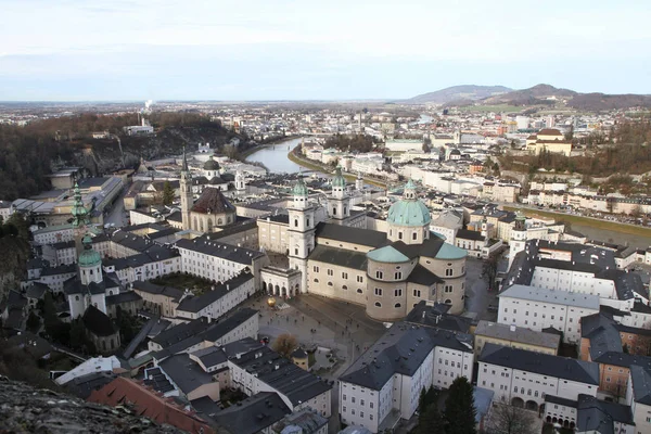 Austria Salzburgo Vista Catedral Salzburgo — Foto de Stock