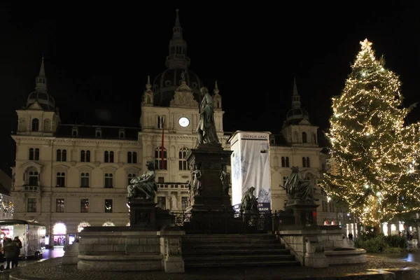 Austria Graz Night City — Stock Photo, Image