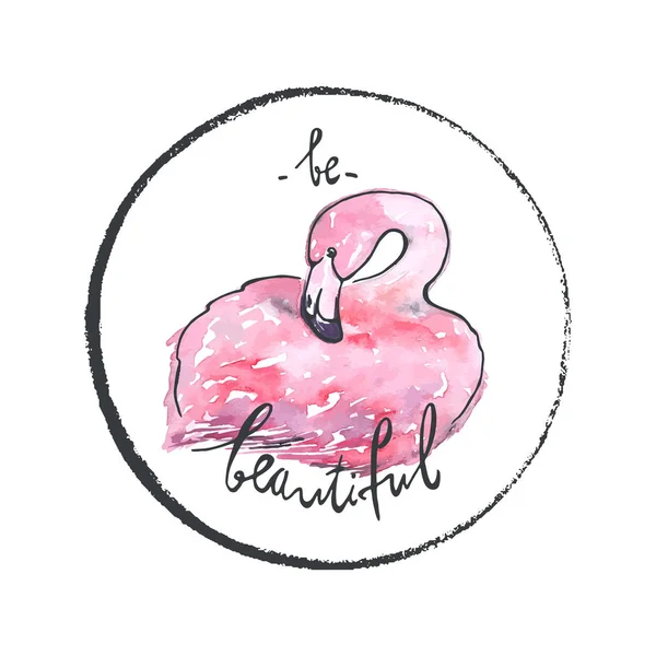 Векторні Ілюстрації Рожеві Фламінго Друкувати Дизайн Елемент Логотипу — стоковий вектор