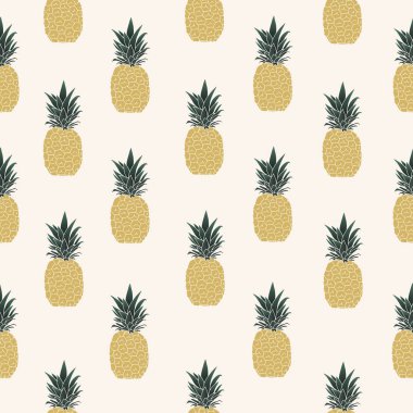 Vektör çizim. Ananas seamless modeli.