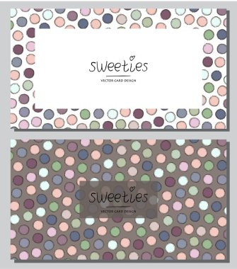 Vektör kartvizit tasarım kümesi. Tatlı Bademli kurabiye ve kahve bardağı .