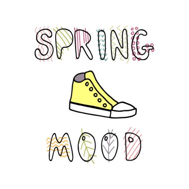 Çizim ve metin KIS KIS gülerim. Vektör el çizilen illüstrasyon.