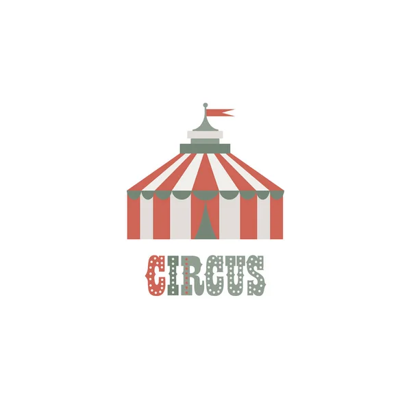 Logotype Illustration. Beyaz izole arka planda Circus çadır. — Stok Vektör
