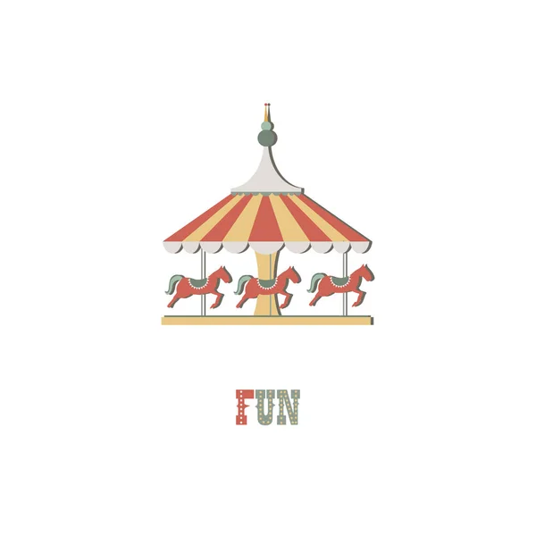 Logotype illustration.Carousel cavalo sobre fundo isolado branco . —  Vetores de Stock