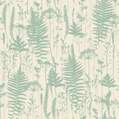 Alan çiçekleri, otlar seti. Dikişsiz desen unsuru. Kağıt tasarımı. Yazdırma öğesi. Vektör siluetleri koleksiyonu.