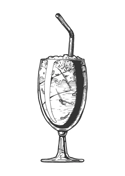 Векторна Рука Намальована Ілюстрація Молочного Коктейлю Старовинному Гравірованому Стилі Ізольовані — стоковий вектор