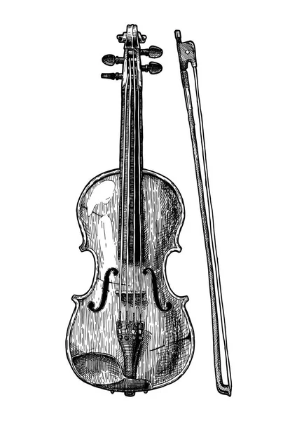 Vektor Handgezeichnete Illustration Der Viola Vintage Stil Gestochen Isoliert Auf — Stockvektor