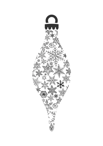 白色背景上的雪花制成的圣诞装饰品 — 图库矢量图片