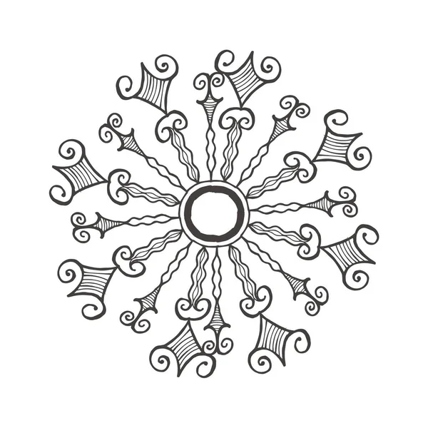 Векторная Ручная Иллюстрация Снежинки Винтажном Гравированном Стиле Изолированный Белом Фоне — стоковый вектор