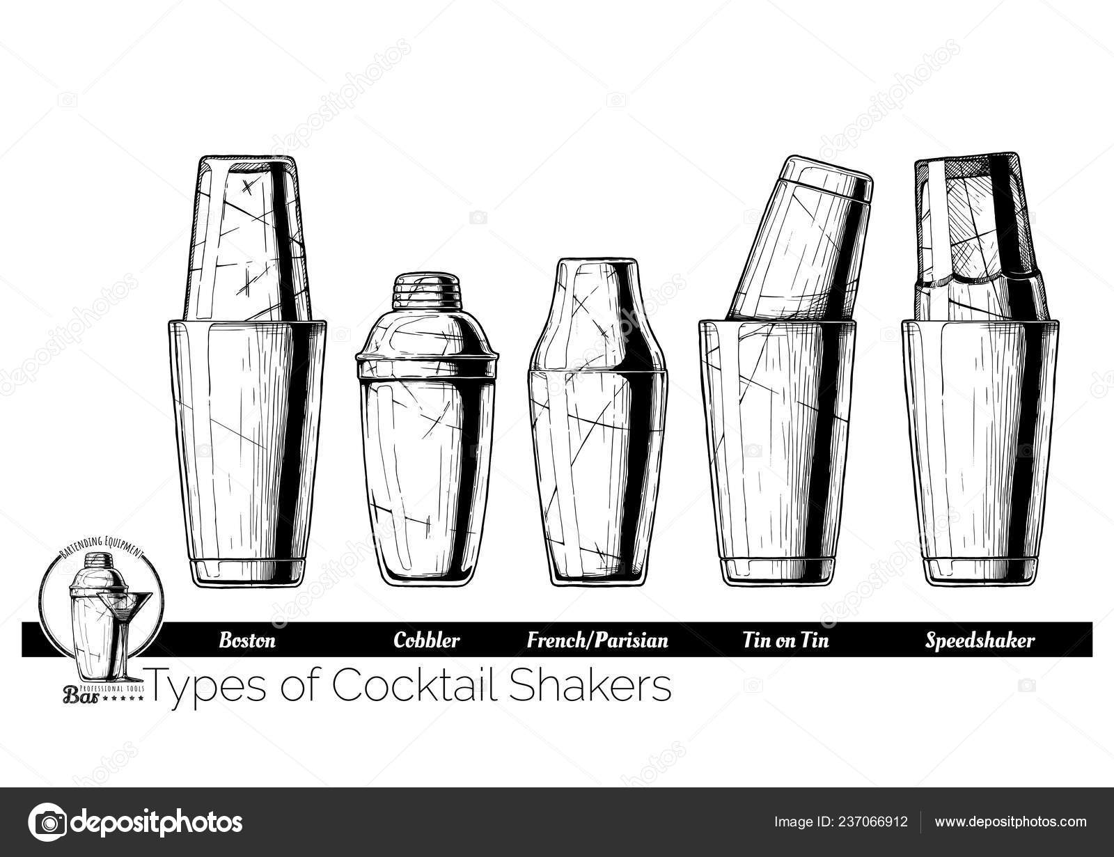 Types Cocktail Shakers Boston Cobbler Shaker Parisian French Tin Tin Types Cocktail Shakers Boston Cobbler Shaker Parisian French Tin Tin