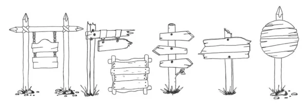 Vieilles planches linéaires en bois signe — Image vectorielle