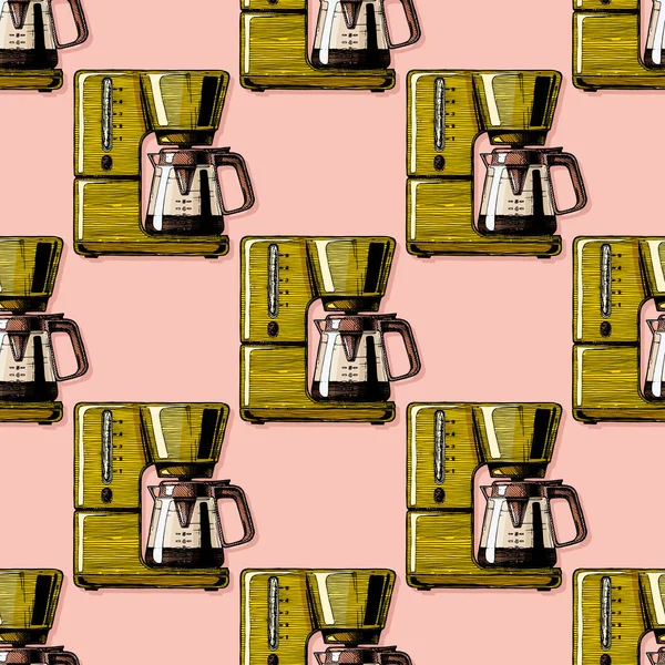 Pattern with coffee machines — 스톡 벡터