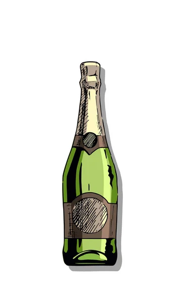 Illustrazione di bottiglia di champagne — Vettoriale Stock