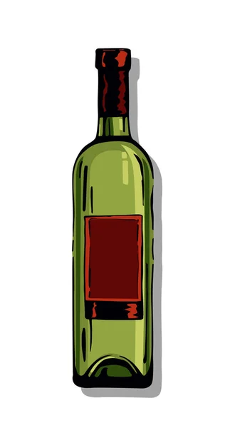 Ilustración de la botella de vino — Vector de stock