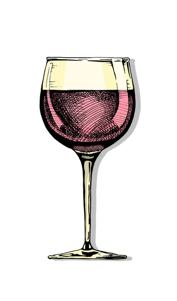 Illustration of wine glass — Stock Vector