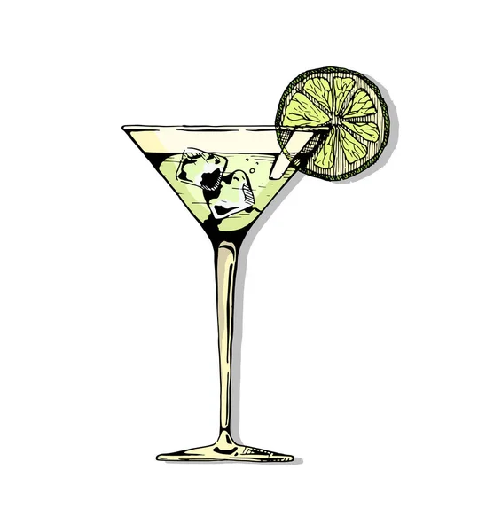 Illustratie van een cocktailglas — Stockvector