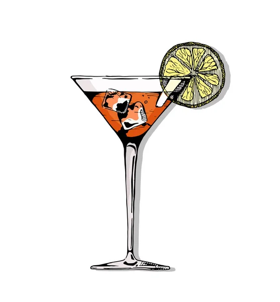 Illustratie van een cocktailglas — Stockvector