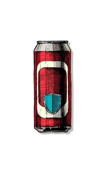Ilustración vectorial de lata de bebidas — Vector de stock