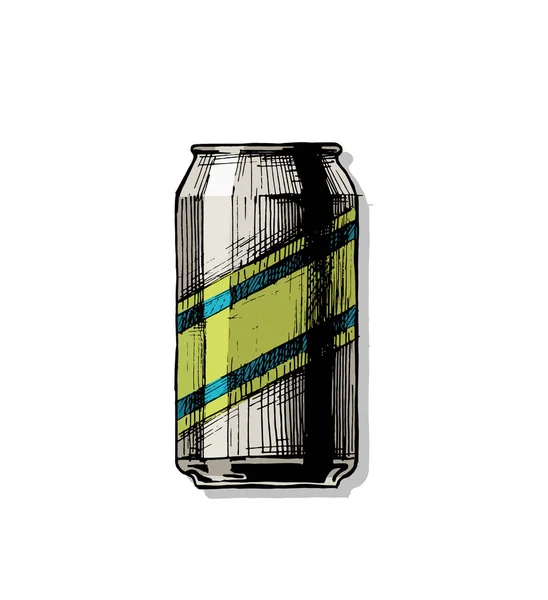 Ilustração vetorial de lata de bebida — Vetor de Stock