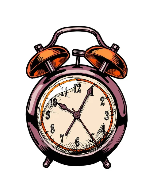 Illustration of old Alarm clock — Stock Vector
