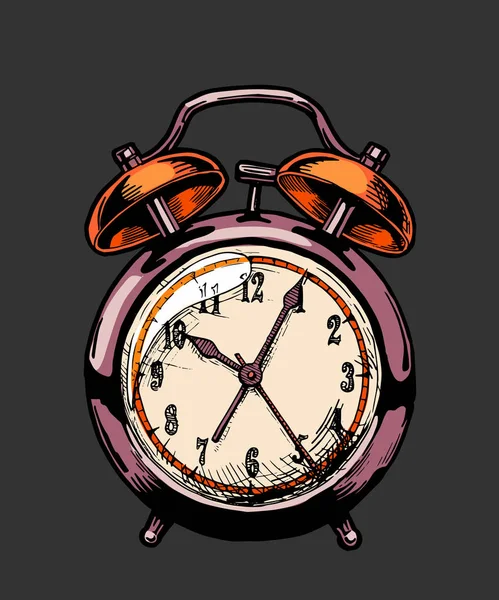 Illustration of old Alarm clock — Stock Vector
