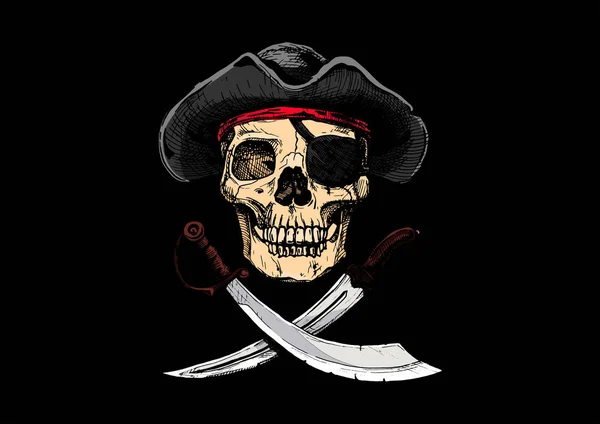 Jolly Roger, bandeiras tratadas com piratas . —  Vetores de Stock