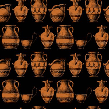 Yunan vazoları ile desen.
